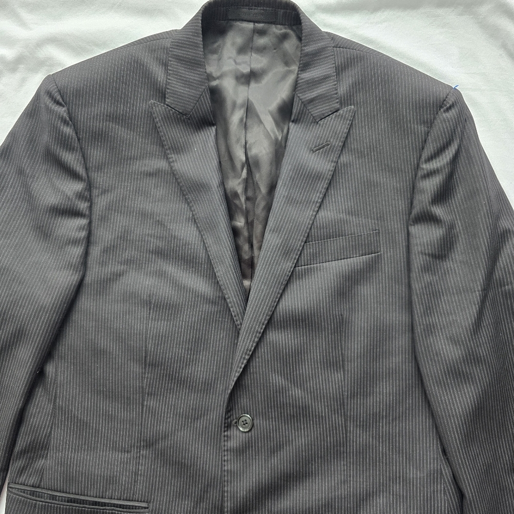 Calvin Klein Gray Pinstripe Wool Blazer Sport Coat 40R